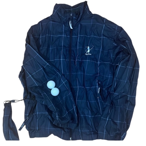 Nautica Other - NAUTICA GOLF  men’s golf windbreaker Sz L folds into a pouch clips to bag!